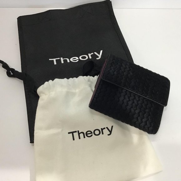 Theory Laleh Calf Hair Black Wallet